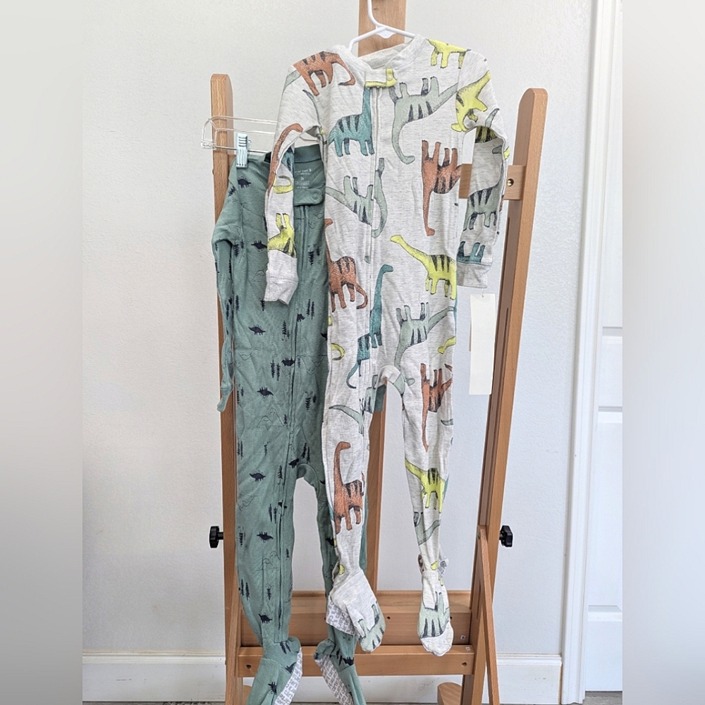 NWT Carters Dinosaur Print Footie Pajamas